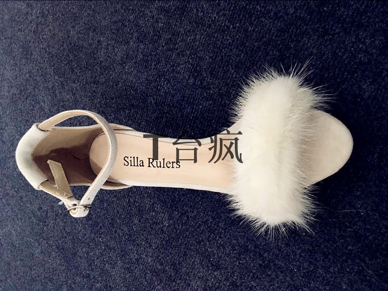 silla rulers 女鞋 凉鞋 水貂真皮 超高跟 白色 黑色 色彩 可爱