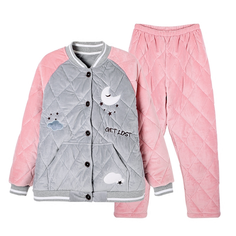 情侣睡衣男冬季加厚加绒家居服女秋冬珊瑚绒三层夹棉加棉保暖套装,淘宝优惠券,粉丝福利购,淘宝优惠卷