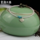 Suyan tự nhiên bột pha lê dâu tây pha lê nữ sterling bạc hòa bình khóa vòng chân bột pha lê lừa đào món quà bạn gái gợi cảm - Vòng chân vòng chân bạc tây tạng Vòng chân