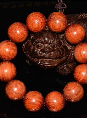 红檀木手串文玩本命年饰品佛珠