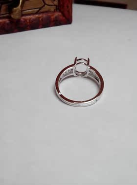 纯银925银水钻活口戒托