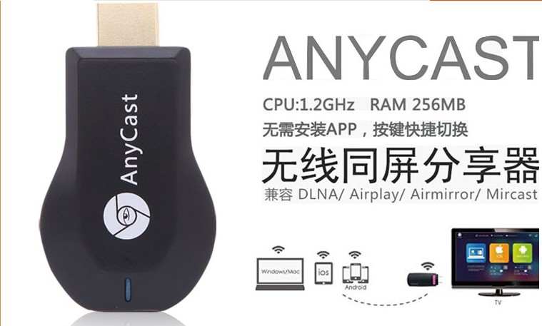 批/無線HDMI同屏器AnyCast推送寶Miracast手機電視投影傳輸器