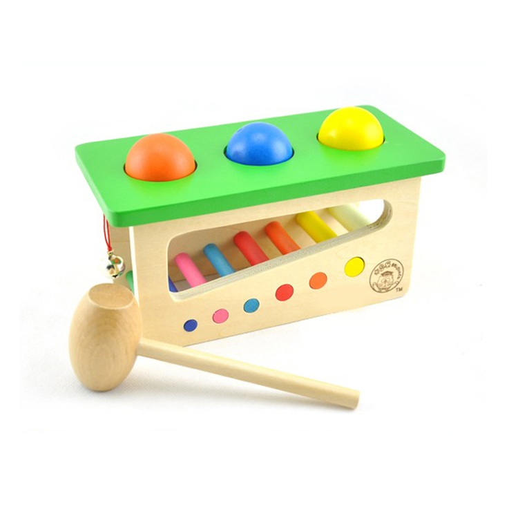 包邮 6-12月1-2岁宝宝 益智儿童打桩台玩具 婴幼儿智慧敲打台早教 - 图0