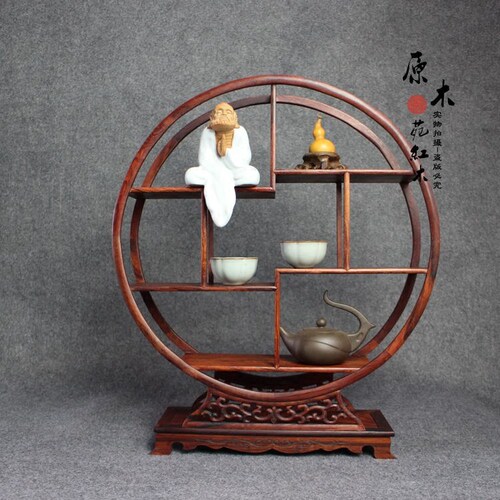 中式仿古实木博古架茶壶架小多宝格木制多宝阁小型博古架展示促销 - 图1