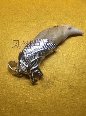 牙齿项链吊坠礼物包银