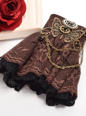 蒸汽朋克单只蝴蝶齿轮棕色饰品