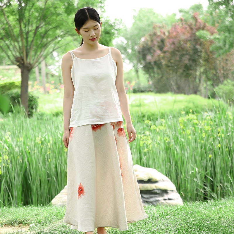 2018夏季 民族风亚麻棉麻短款宽松打底上衣女