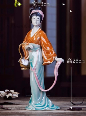 石湾公仔陶瓷人物四大美女摆件