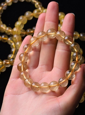 天然金发晶手链巴西钛晶原石水晶