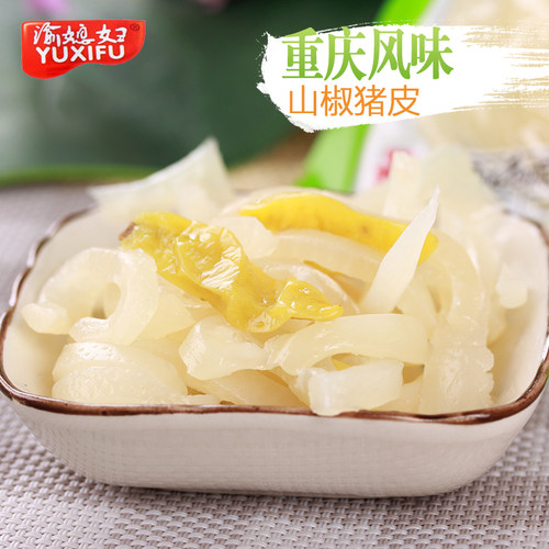 渝媳妇泡椒猪皮小零食网红重庆特产休闲即食新鲜真空包装小包装 - 图0