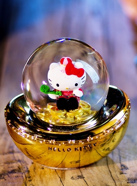 jarll水晶球kitty摆件金如意闺蜜