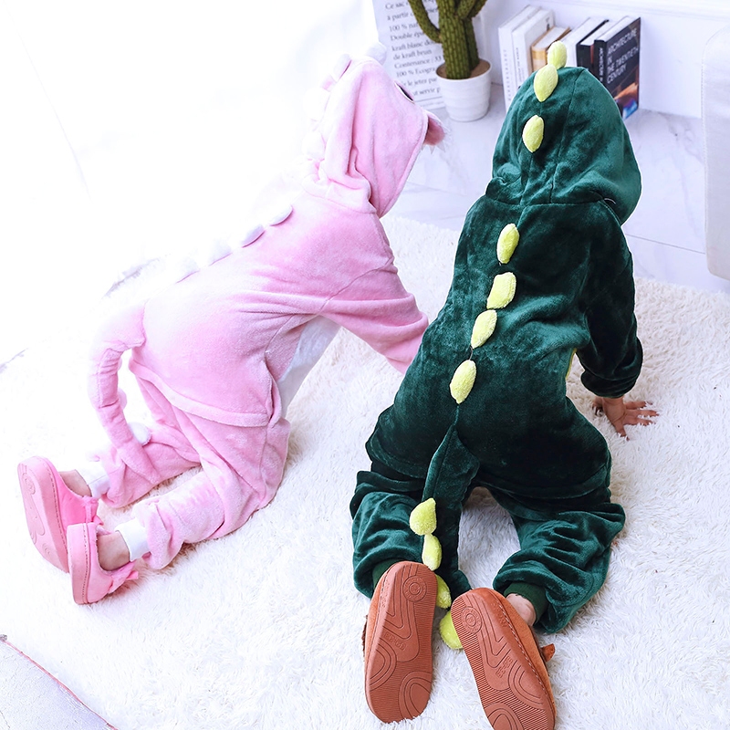 恐龙儿童男女孩小孩加厚法兰绒睡衣 汀伊兰睡衣/家居服套装