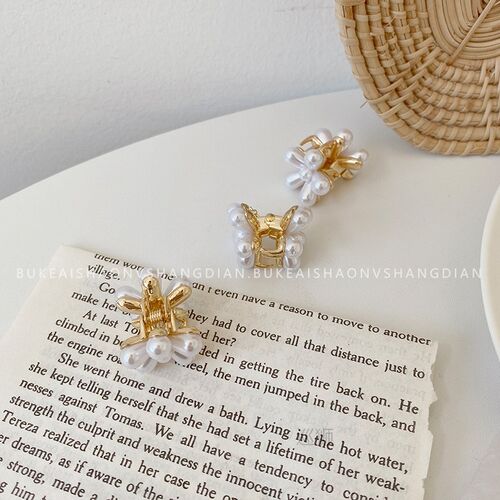 Pearl Flower Claw Clip ~ bangs claw clip top clip hairpin wo - 图2