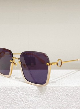 韩版板材方形半框太阳眼镜女圆脸4815时尚遮阳墨镜男款黄色镜片黑