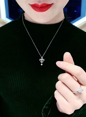 跨境王后鸢尾花项j链女气质轻奢百搭锁骨链ins高级感小众厂家