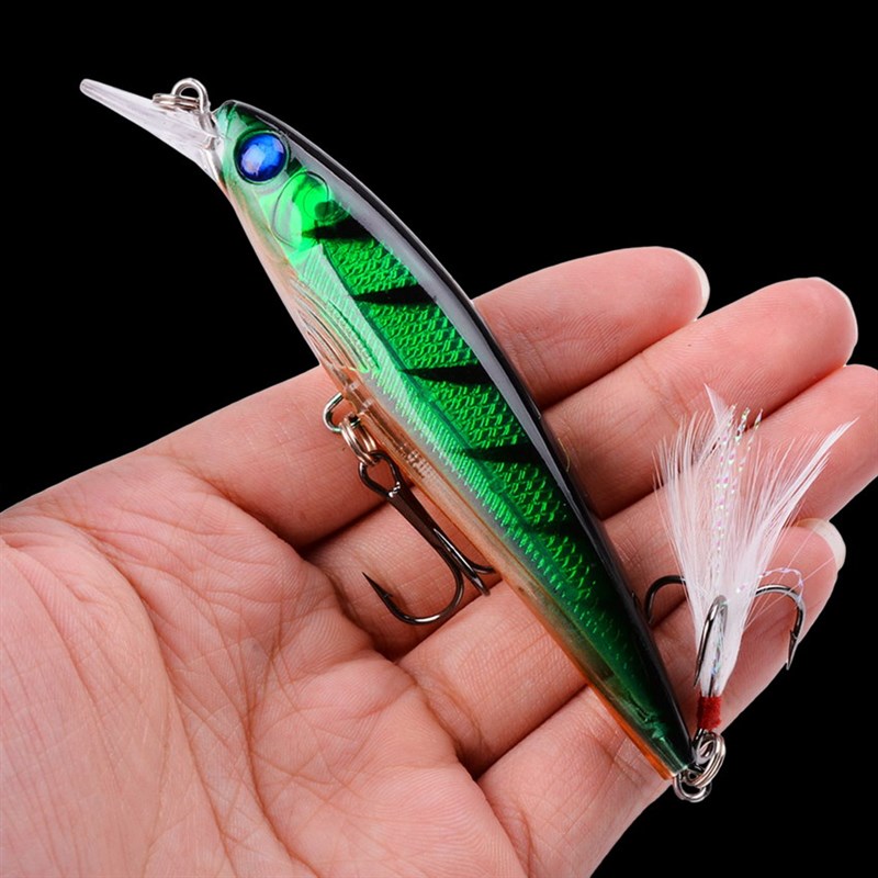 推荐1PCS Laser Minnow Fishing Lure 11CM 13G pesca hooks fish - 图1