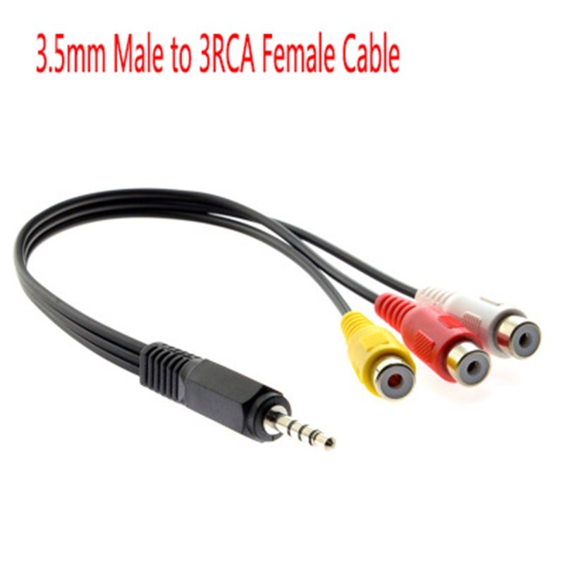 Mini AV Male To 3RCA Female M/F Audio Video CableV Stereo Ad - 图0