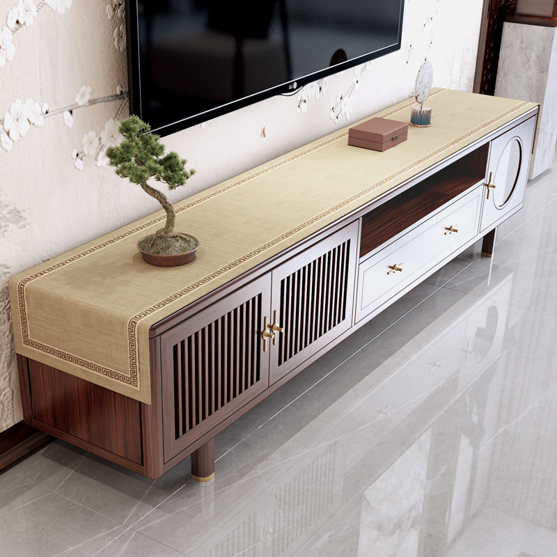 中式简约电视柜盖巾茶几长条台布桌布防尘桌旗提花玄关盖布垫定制,淘宝优惠券,粉丝福利购,淘宝优惠卷