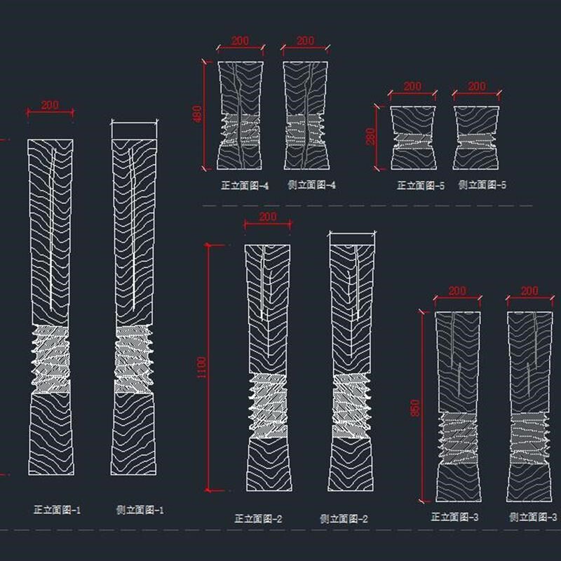《盘龙柱》木质摆件5件套商业空间酒店软装地产雕塑,淘宝优惠券,粉丝福利购,淘宝优惠卷