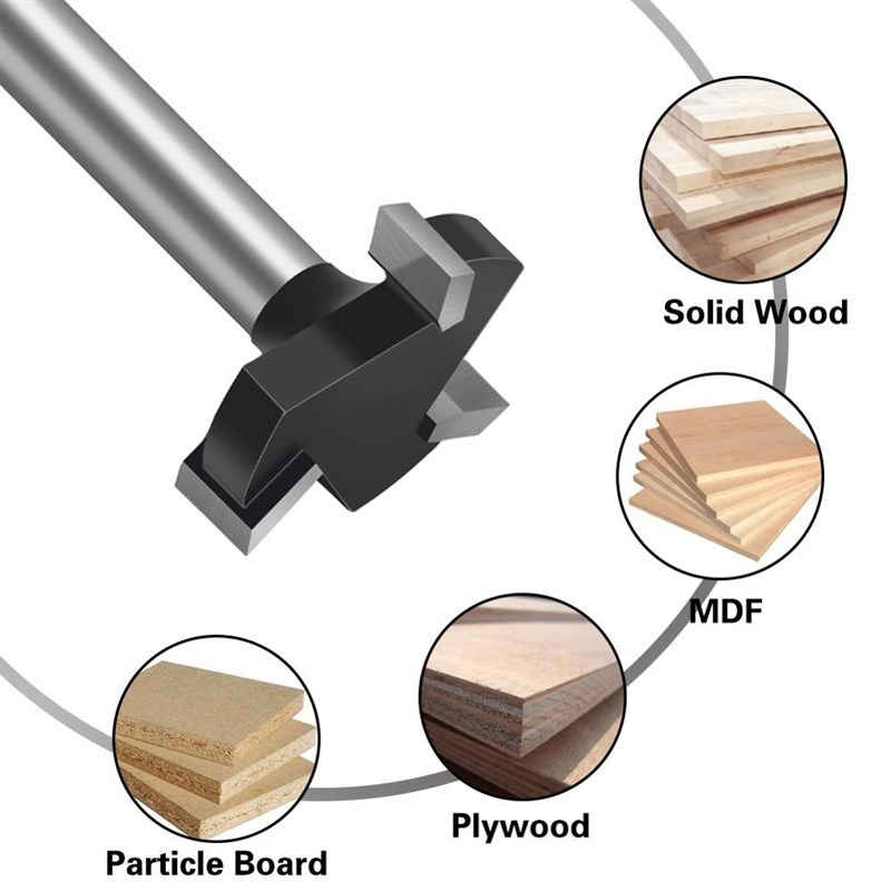 CNC Spboard Surfacing Router Bits, 1/4 inch 6mm Shank 1 inch-图2