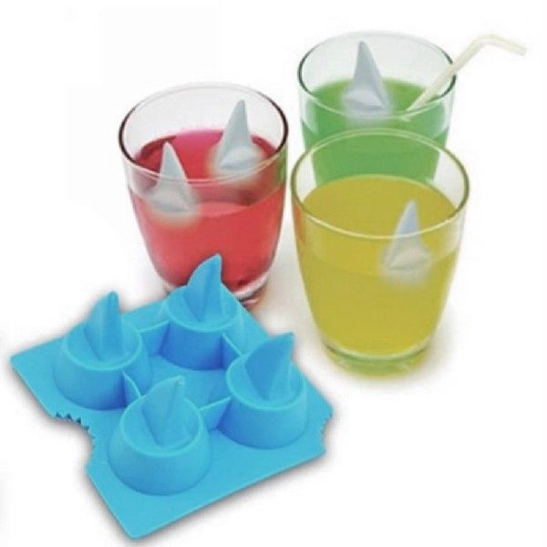 D3 Shark lin Shape SiFicuone Ice Cube Freezing Mold Tray Ice-图1