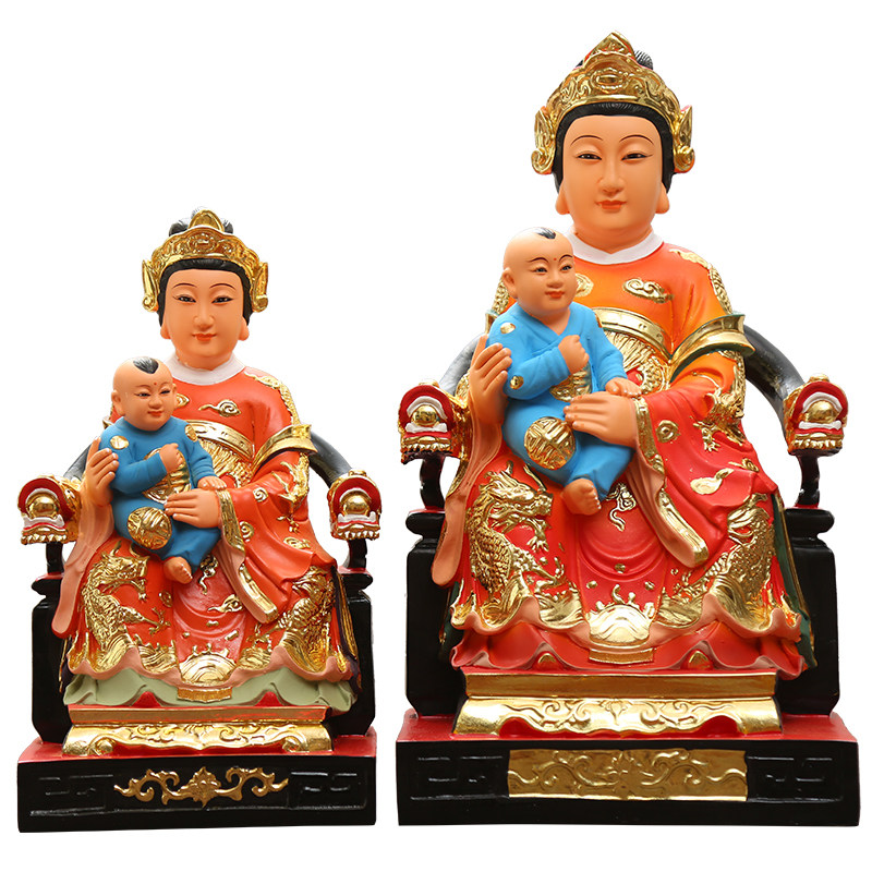 现货速发寺庙送子娘娘注生娘娘12寸16寸送子老母家用树脂供奉摆件