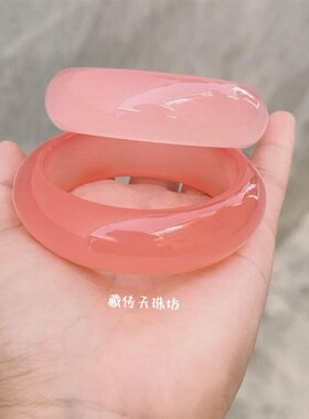 天然云母血沉宝血疗手镯中国风女款手镯高级高冰时尚冰种红色