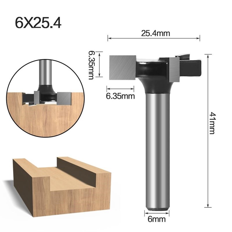 CNC Spboard Surfacing Router Bits, 1/4 inch 6mm Shank 1 inch-图0