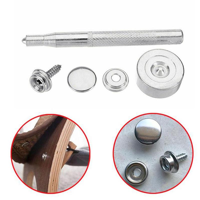 速发62pcs Set Steel Canvas Screw Snap Fasteners Screw Kit Bo-图2