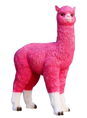 玻璃钢仿真羊驼草泥马雕塑户外园林景观装饰品农牧场草坪动物摆件