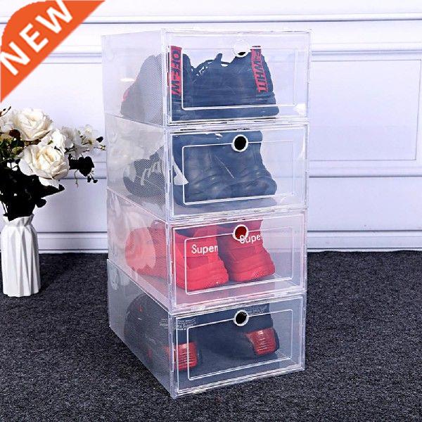 极速6pcs Dustproof Transparent Shoe Box Stackable Combined - 图0