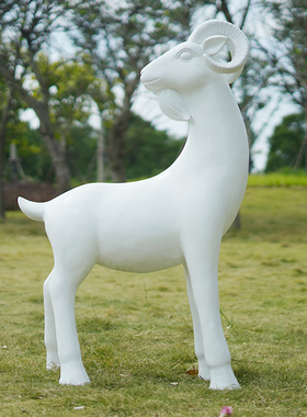 室外摆件大型草坪景区玻璃钢雕塑模型仿铜山羊园T林摆设景观装饰