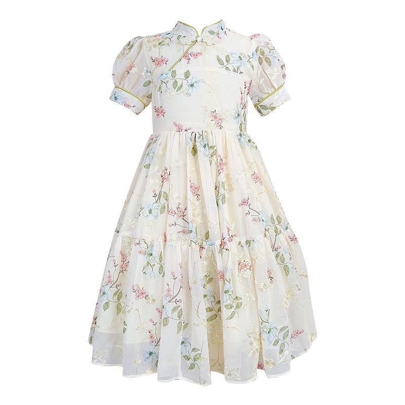 女童旗袍连衣裙夏季2024新款儿童装洋气夏装女孩夏款中式公主裙子,淘宝优惠券,粉丝福利购,淘宝优惠卷