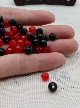 手链散珠收尾毫米琉璃p玉珠玻璃珠小黑项链挂坠小珠子珠珠珠白白
