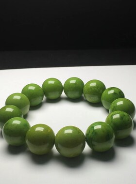 绿松石手串108颗佛珠项链男女款配饰天然手链配珠菜籽黄老型桶珠