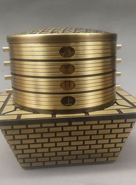 纯铜蒸蒸日上蒸笼香炉黄厨房铜器家居装饰品招财桌面摆件