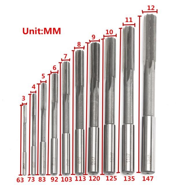 速发10pcs HSS H7 Straight Shank Milling Reamers Set Mayitr P - 图1