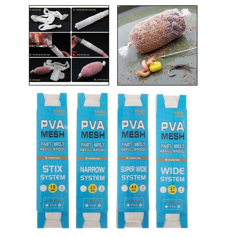 5M PVA Fishing Bait Nest Water Soluble Carp Mesh Bag Stockin-图2