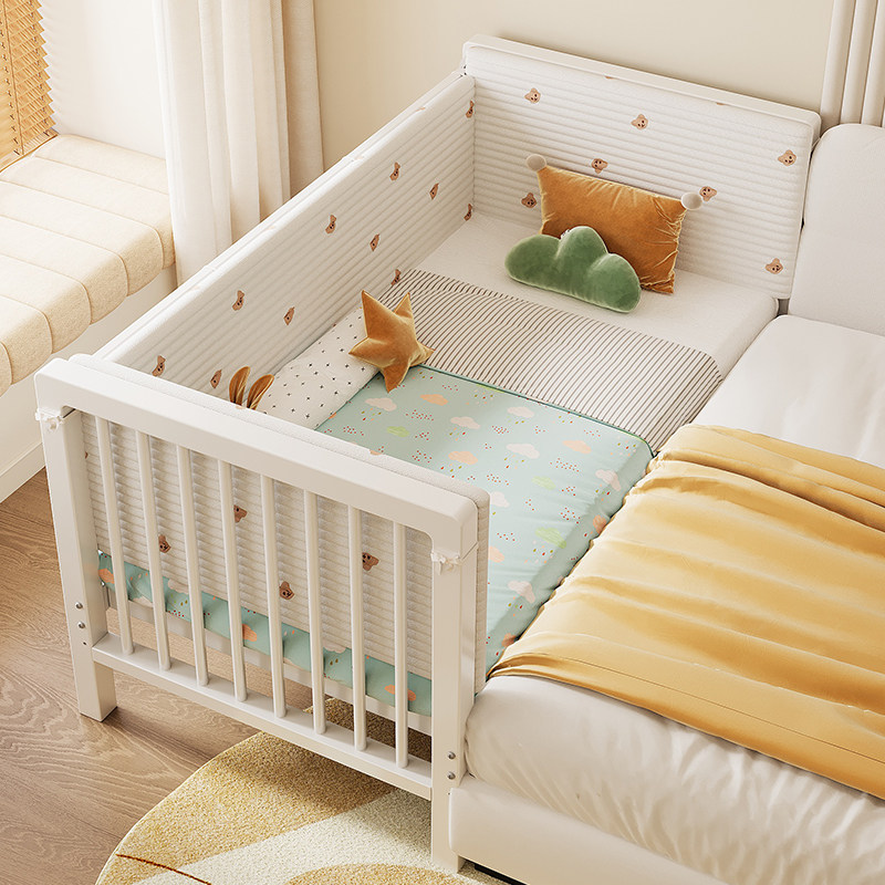 儿童床高低可调拼接床大床带护栏床边加宽单人床宝宝婴儿床铁艺床,淘宝优惠券,粉丝福利购,淘宝优惠卷