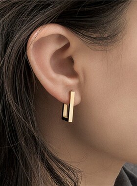 小众高货Fashion Minimalist Square Hoop Earring For Women Gir