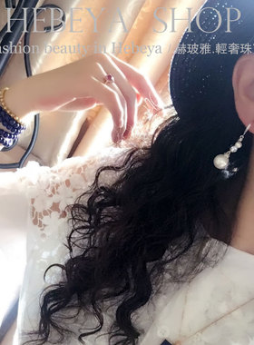 时尚通勤长耳环珍珠锆石流苏气质款耳坠 可改无耳洞耳夹