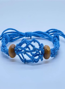 水晶原石网兜编织手链手环可拆卸网状笼式可调节伸缩网架网托手串