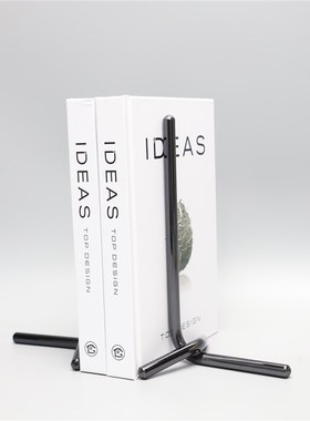 简约现代金属黑色书档书靠书立轻奢创意家居桌面书柜软装饰品摆件