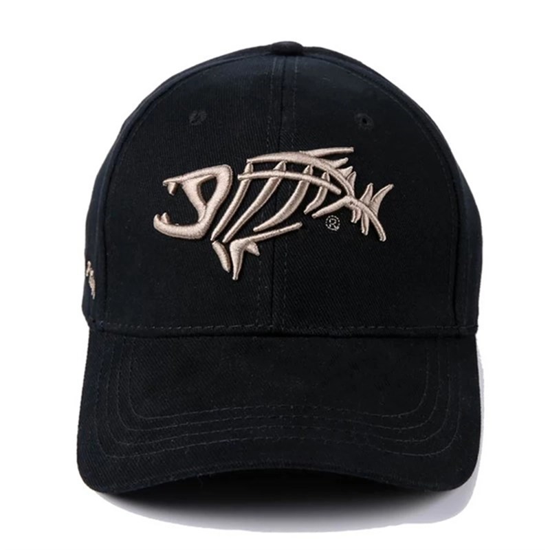 极速Adjustable Fishbone Baseball Cap 鱼骨头刺绣棒球帽钓鱼鸭 - 图0