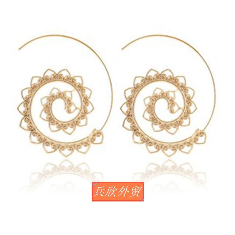 新品oval Round shape spiral European earring Gear-shaped lad - 图0