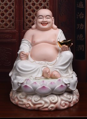 菩语阁德化陶瓷全堂佛摆件家用供奉观音如来地藏王弥勒佛大势至像