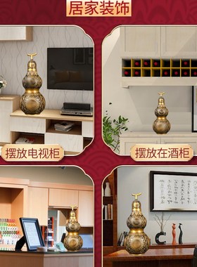 铜葫芦开盖空心挂饰装朱砂纯铜摆件门对门客厅卧室新中式工艺品