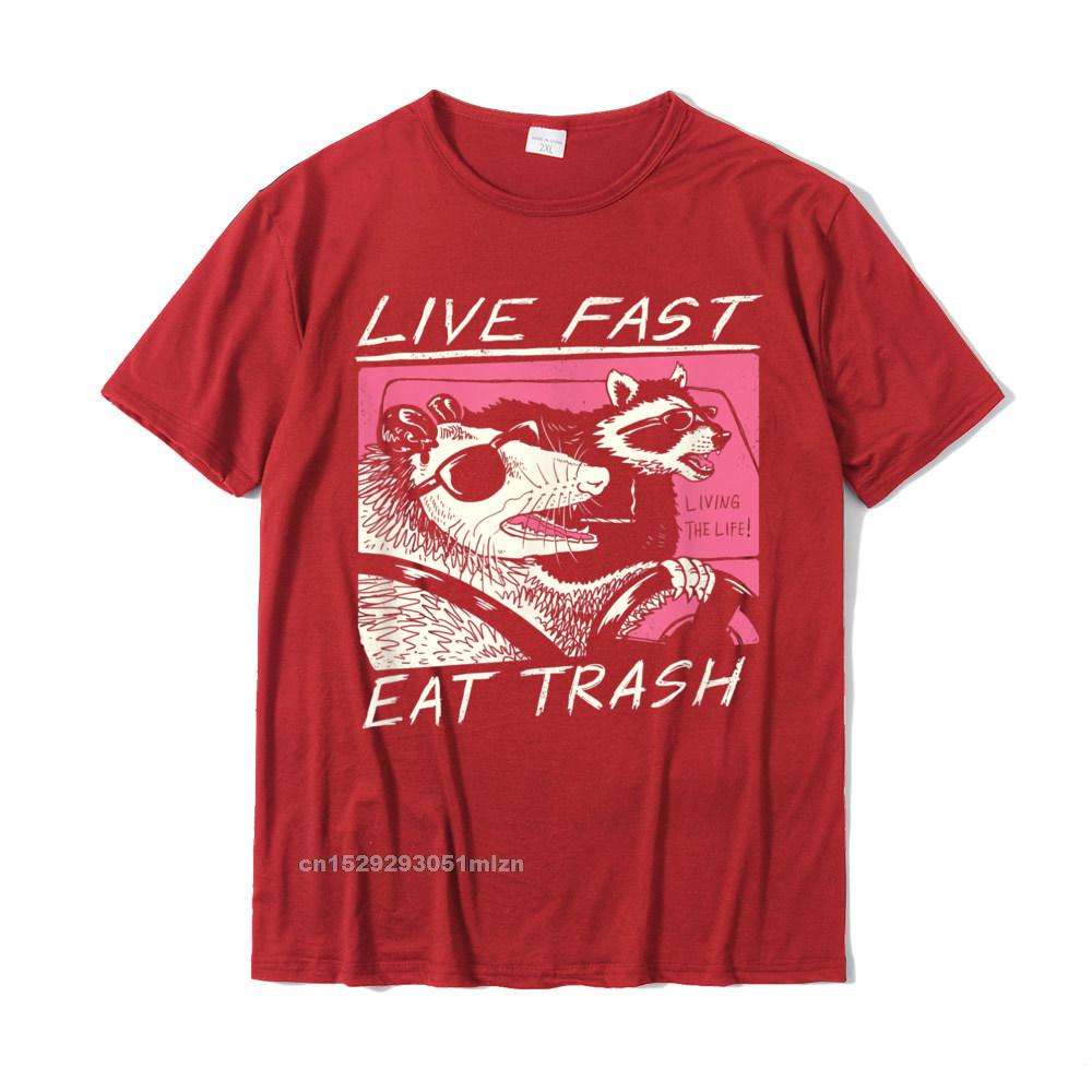 Live Fast! Eat Trash! T-Shirt Design T Shirts Camisas Hombre - 图2