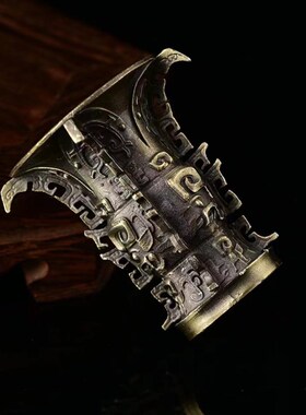 何尊仿青铜器纯铜招财镇宅铜尊博古架办公室家居工艺品摆件送现货