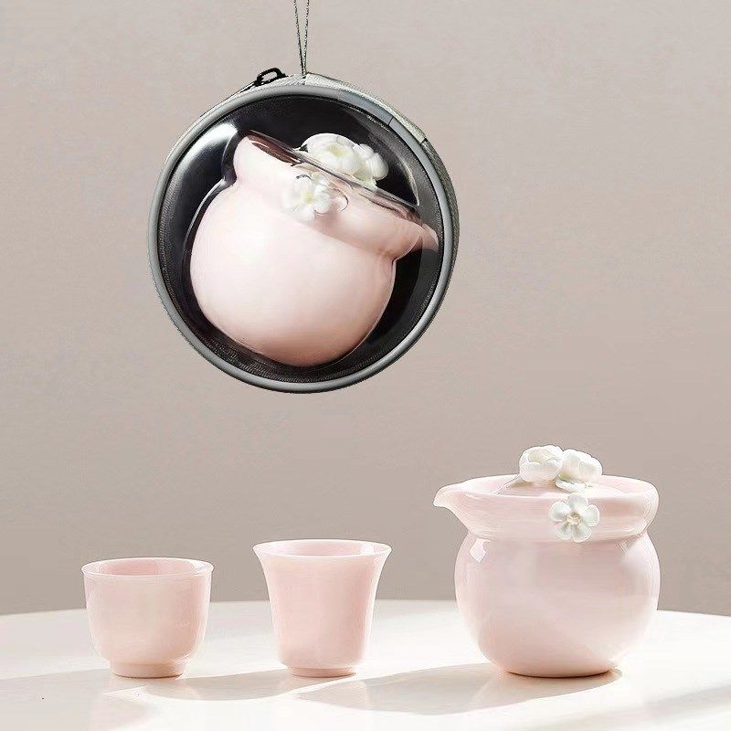 茶具客旅行茶具套装精致粉色户外茶女士陶瓷杯快功夫茶杯便携式,淘宝优惠券,粉丝福利购,淘宝优惠卷